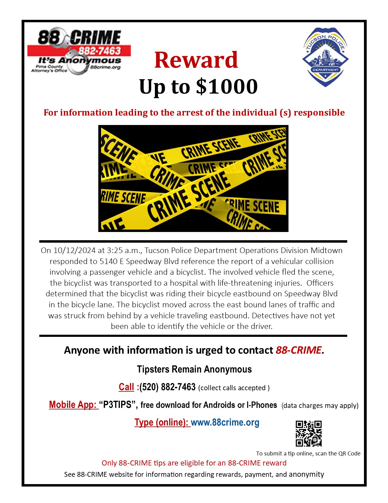 TPD – Hit & Run                                                              5140 E Speedway Blvd